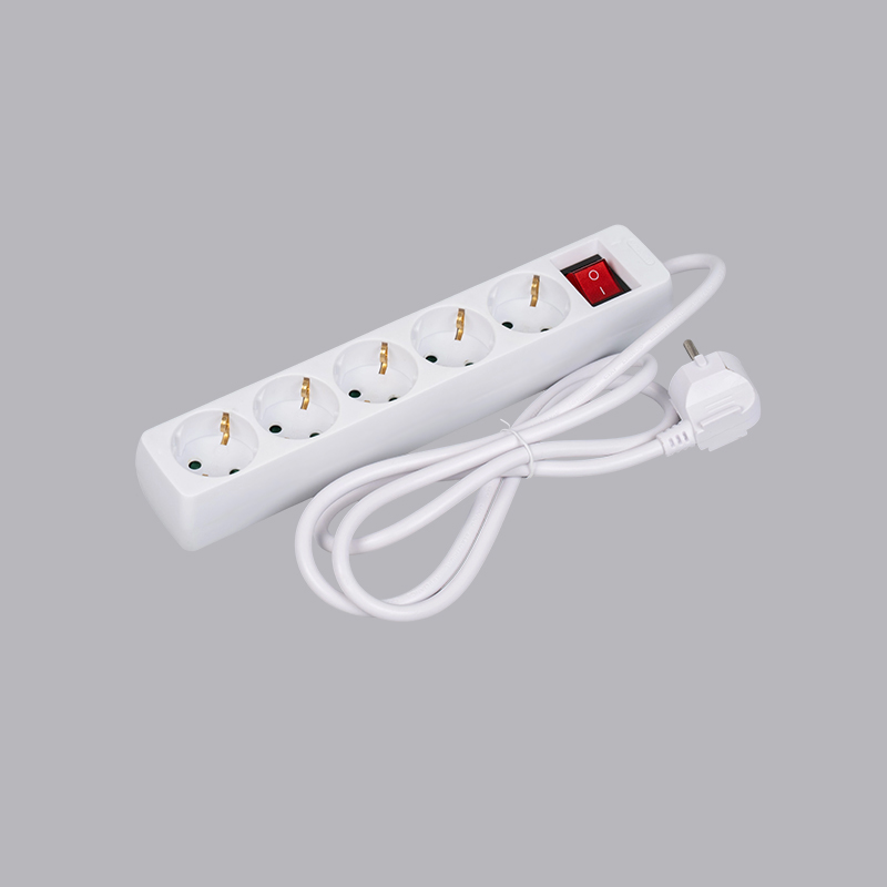 LOB-05K Tysk type rektangulært formet 5-vejs strømskinne med kontakt Multi-Socket