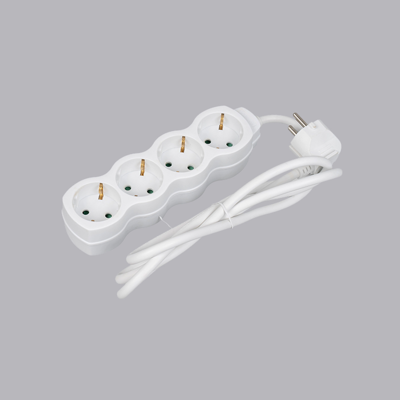 LOG-04 Tysk type kalebassformet 4-vejs strømskinne Multi-Socket