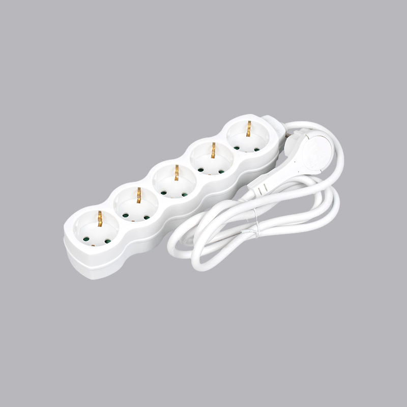 LOG-05L Tysk type kalebassformet 5-vejs strømskinne med trækring Multi-Socket