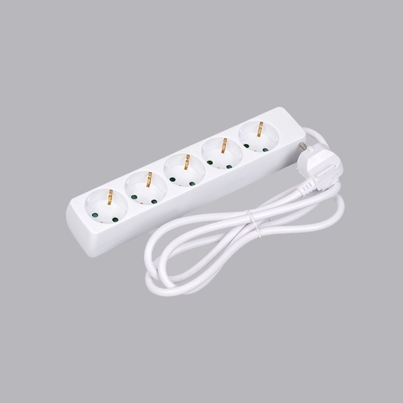 LOB-05 Tysk type rektangulært formet 5-vejs strømskinne Multi-Socket
