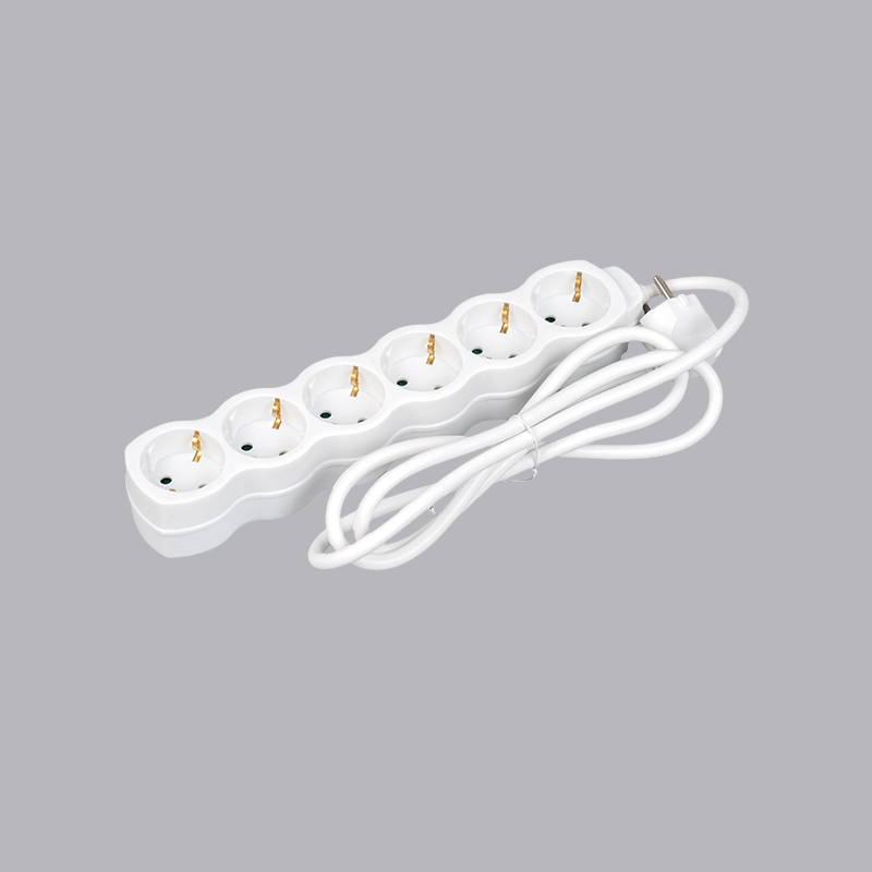 LOG-06 Tysk type kalebassformet 6-vejs strømskinne Multi-Socket