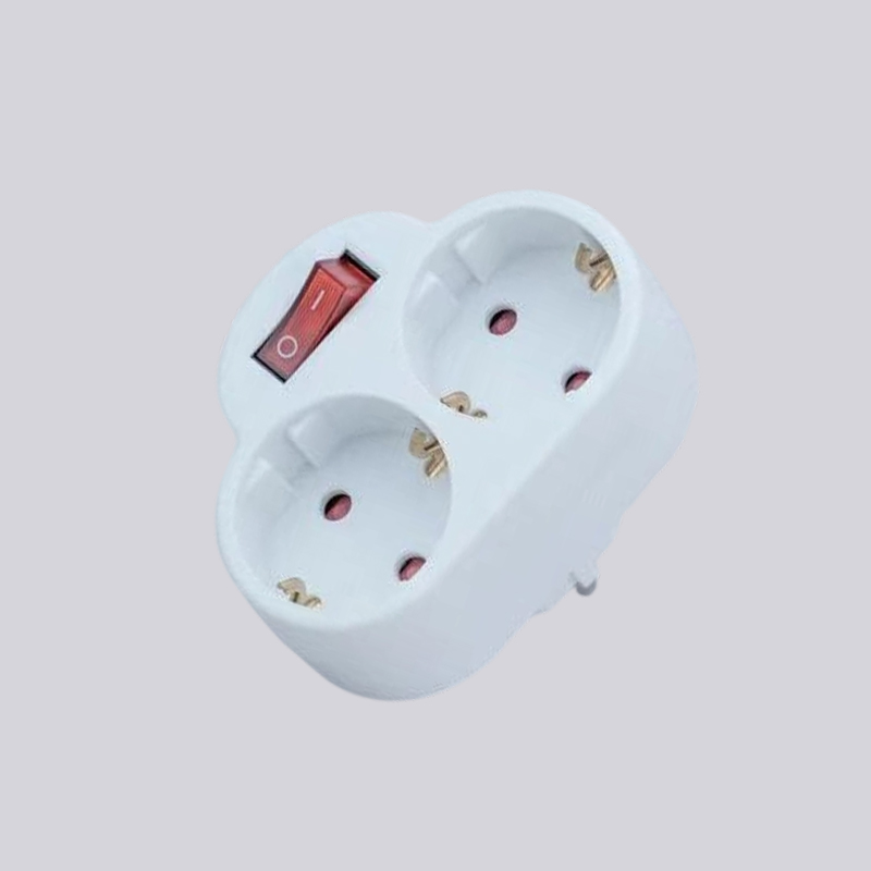 G01-02K tysk type to runde stik med afbryderadapter