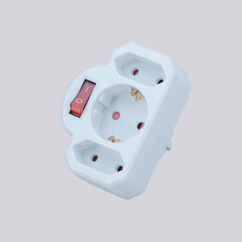 G01-01/2K tysk type et rundt stik, to flade stik, med afbryderadapter